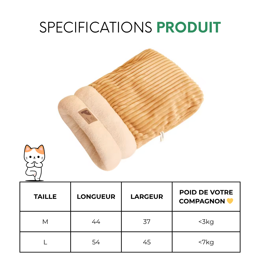 Cocon Douillet Felinoo™ | Sac de Couchage Ultra-Moelleux pour Chat